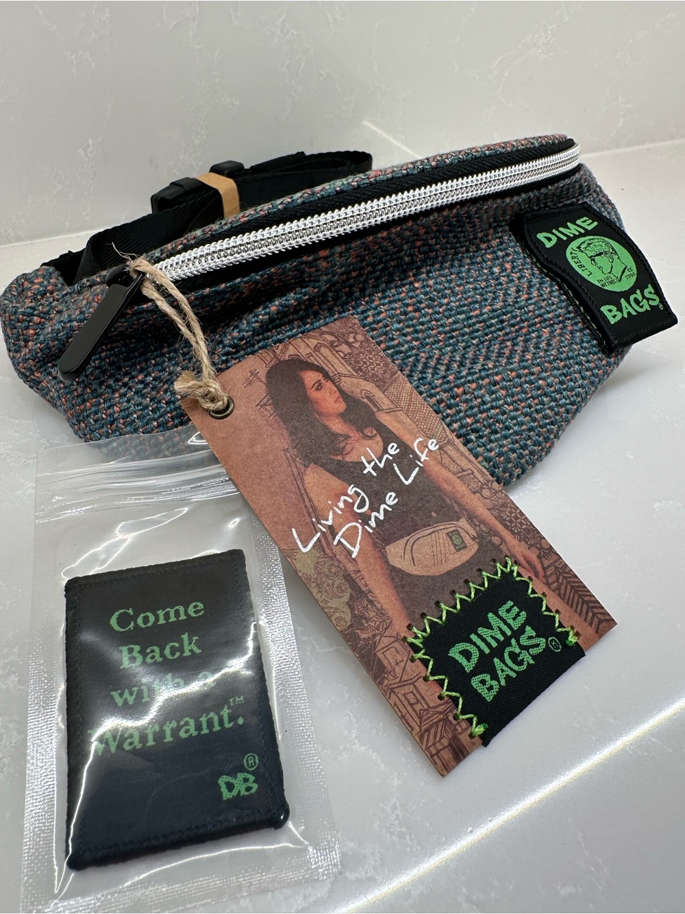 Dime Bags Stash Pack Hempster Fanny Pack Hip Bag Glass Blue NWT